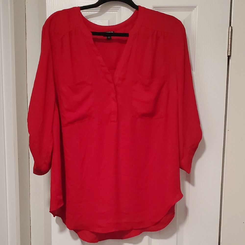 Torrid Harper Vibrant Scarlet Blouse